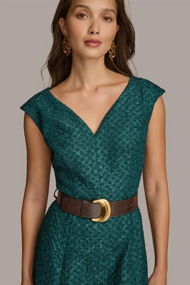 Women Donna Karan Dresses And Jumpsuits VNECK A LINE MIDI DRESS Spruce