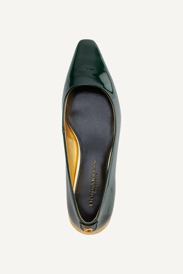 Women Donna Karan Flats And Loafers SAVITA POINTED FLAT Forest Green