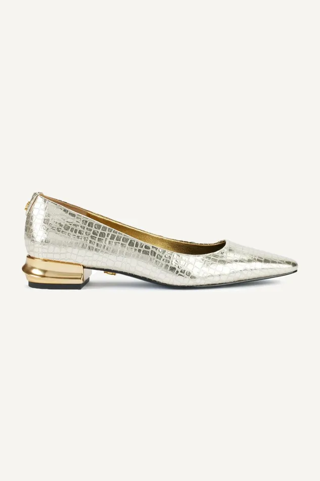 Women Donna Karan Flats And Loafers SAVITA POINTED FLAT White Gold