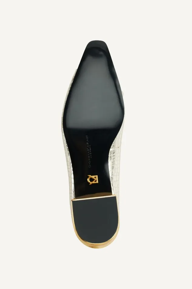 Women Donna Karan Flats And Loafers SAVITA POINTED FLAT White Gold