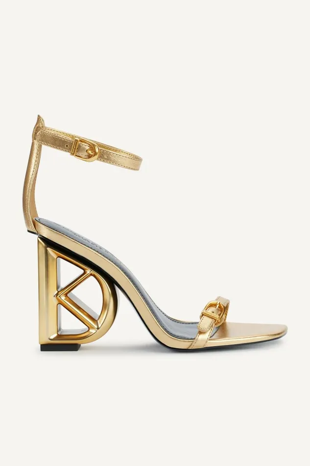 Women Donna Karan Heels And Wedges DK ANKLE STRAP SANDAL Gold