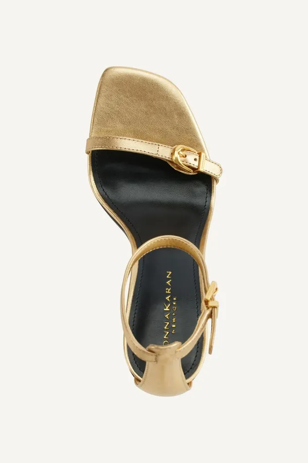 Women Donna Karan Heels And Wedges DK ANKLE STRAP SANDAL Gold