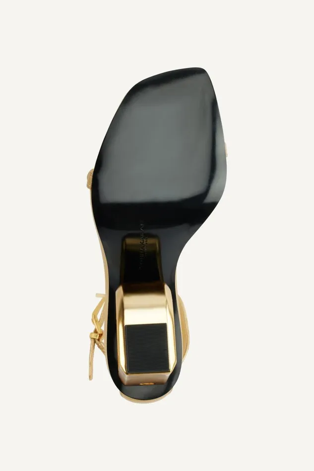 Women Donna Karan Heels And Wedges DK ANKLE STRAP SANDAL Gold