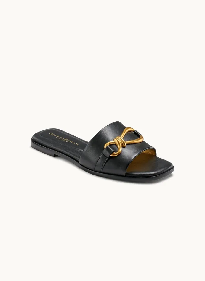 Women Donna Karan Sandals HAYLEN FLAT SANDAL Black