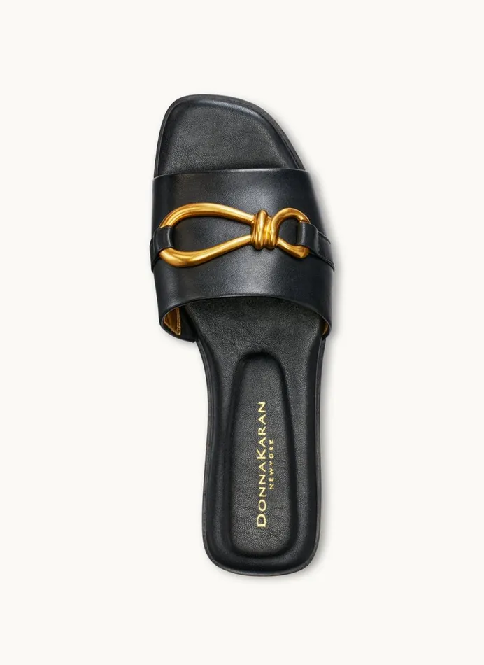 Women Donna Karan Sandals HAYLEN FLAT SANDAL Black
