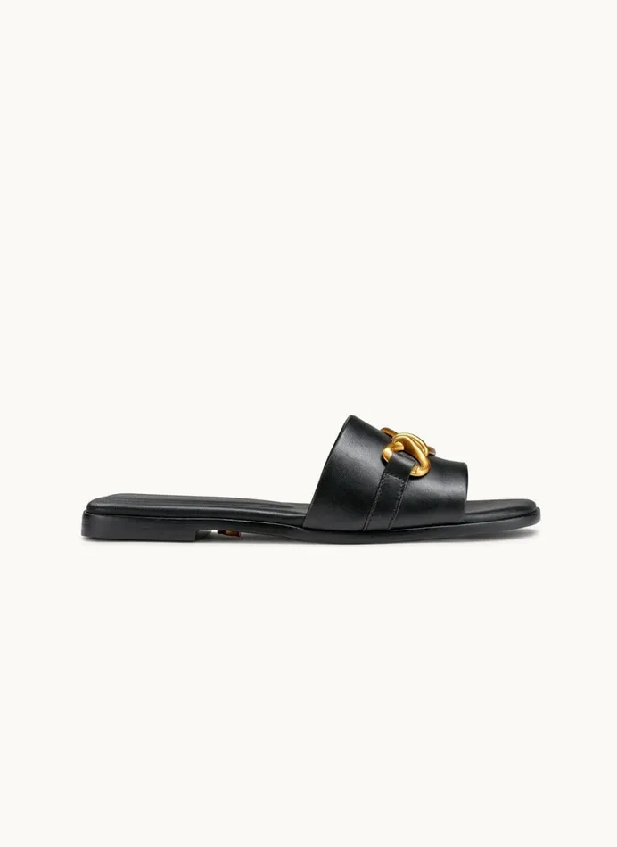 Women Donna Karan Sandals HAYLEN FLAT SANDAL Black