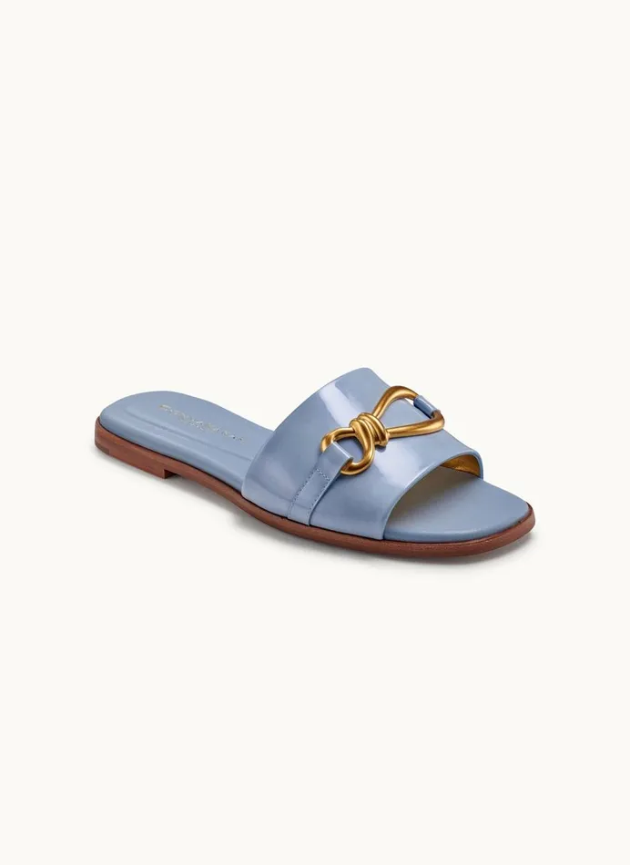 Women Donna Karan Sandals HAYLEN FLAT SANDAL Blue Frost