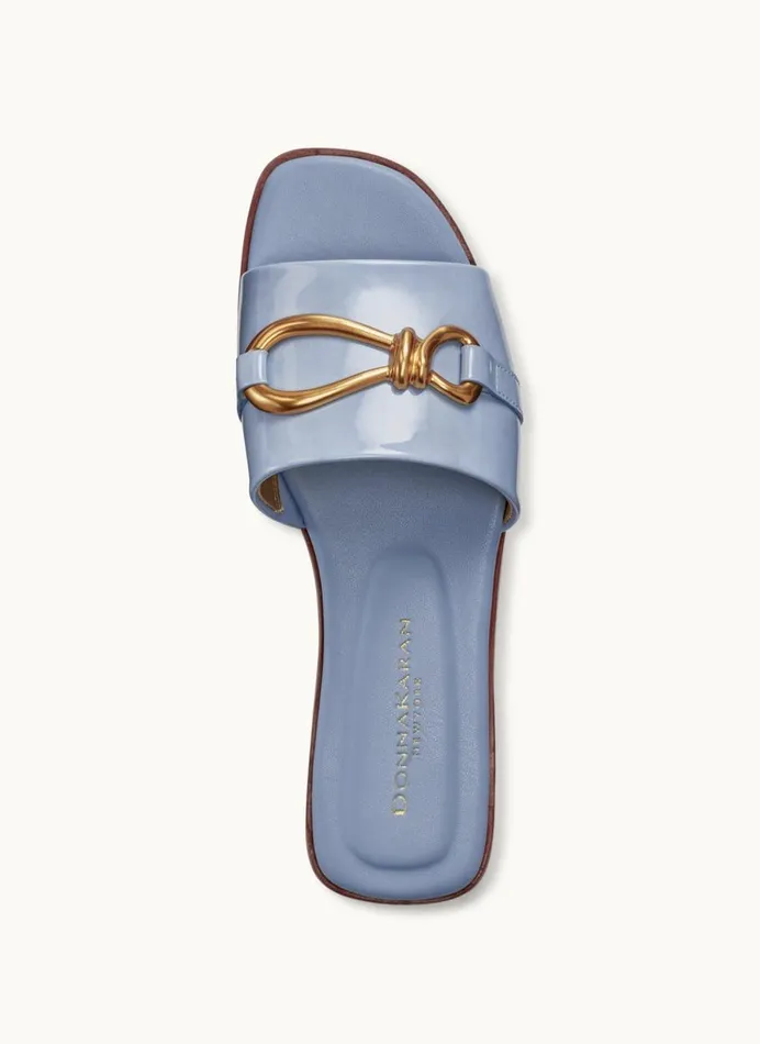 Women Donna Karan Sandals HAYLEN FLAT SANDAL Blue Frost