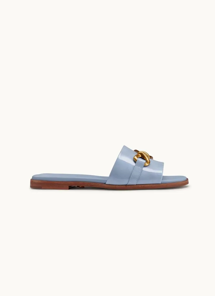 Women Donna Karan Sandals HAYLEN FLAT SANDAL Blue Frost