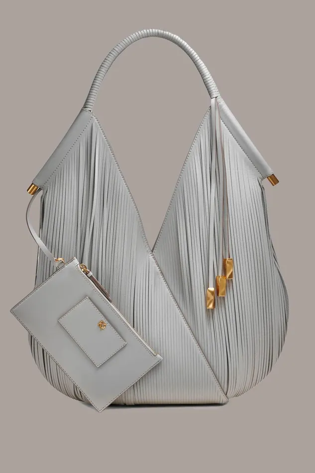 Women Donna Karan Shoulder And Hobo Bags BALDWIN LARGE SHOULDER BAG Zinc