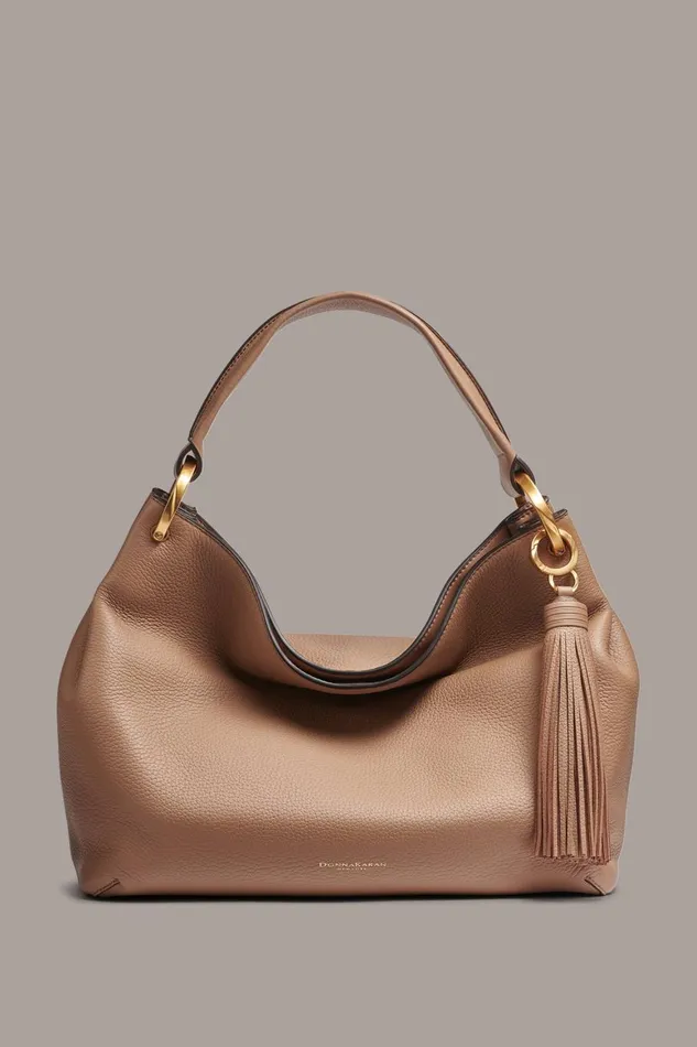 Women Donna Karan Shoulder And Hobo Bags GLENWOOD SHOULDER BAG Beige
