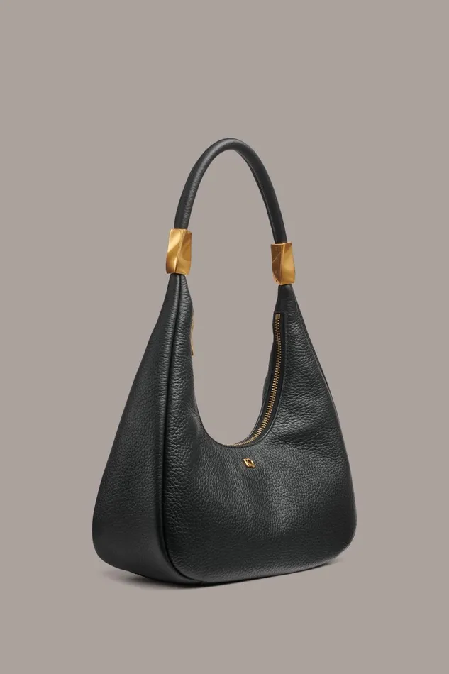 Women Donna Karan Shoulder And Hobo Bags QUOGUE SMALL HOBO BAG Black