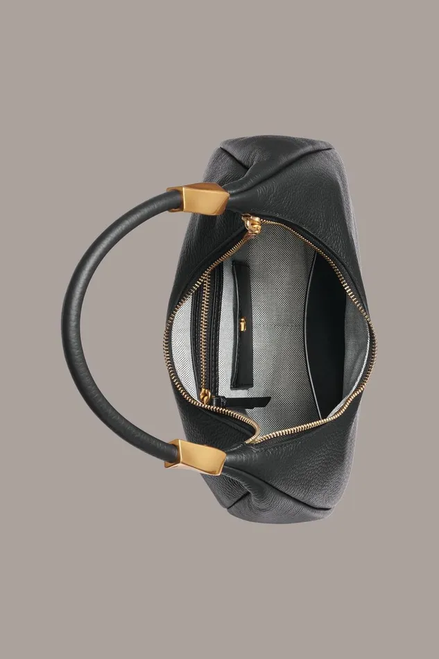 Women Donna Karan Shoulder And Hobo Bags QUOGUE SMALL HOBO BAG Black