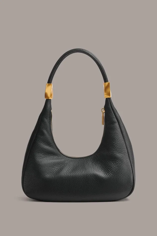 Women Donna Karan Shoulder And Hobo Bags QUOGUE SMALL HOBO BAG Black