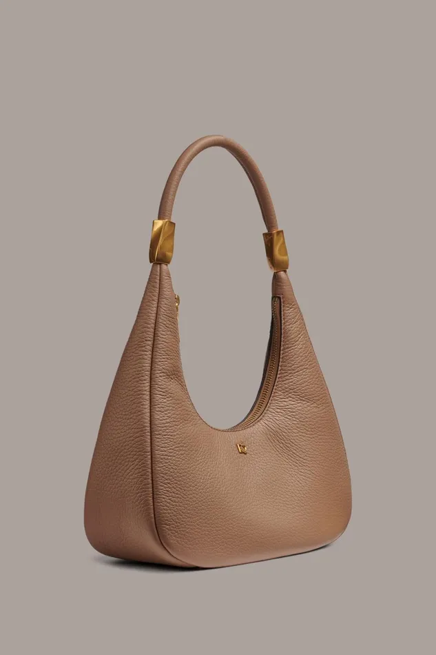 Women Donna Karan Shoulder And Hobo Bags QUOGUE SMALL HOBO BAG Toasted Almond