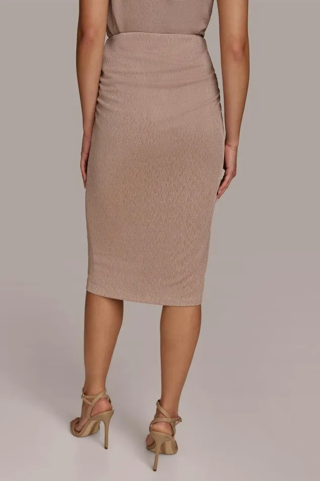 Women Donna Karan Skirts CRINKLE RUCHED SKIRT Mink
