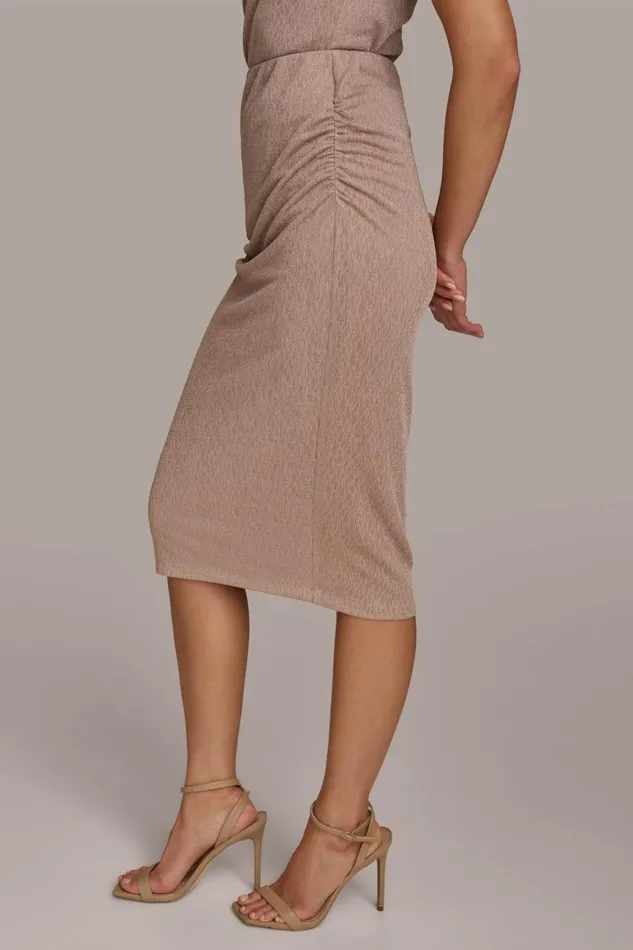 Women Donna Karan Skirts CRINKLE RUCHED SKIRT Mink