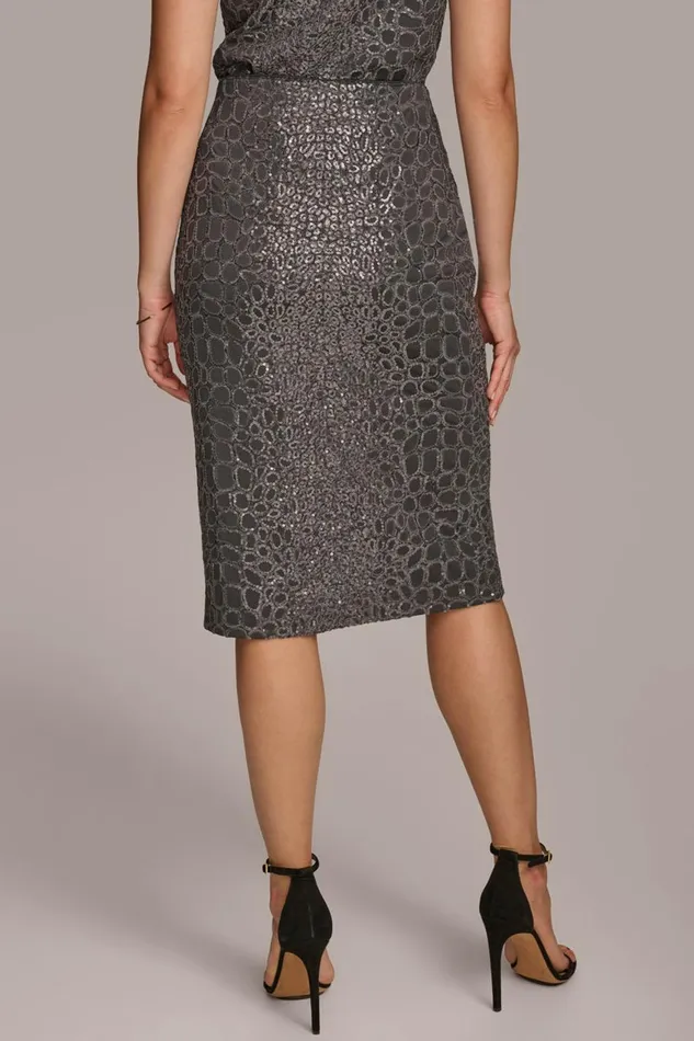 Women Donna Karan Skirts SEQUIN EMBELIISHED SKIRT Iron