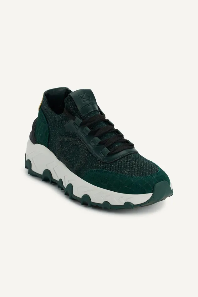Women Donna Karan Sneakers BRANTLEY LACE UP WEDGE SNEAKER Forest Green