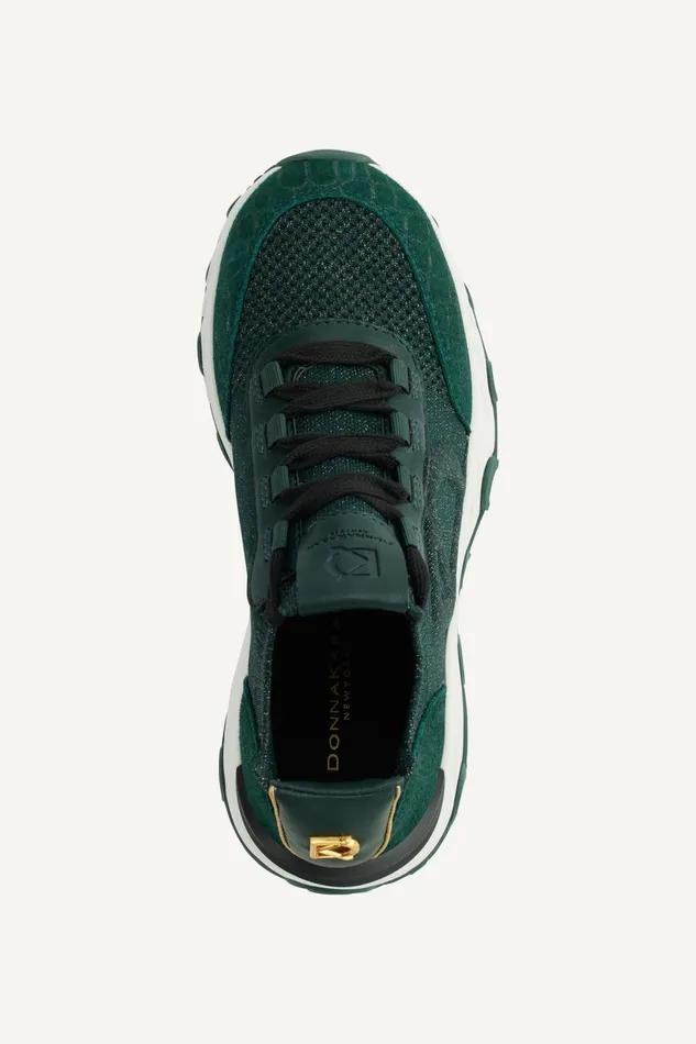 Women Donna Karan Sneakers BRANTLEY LACE UP WEDGE SNEAKER Forest Green