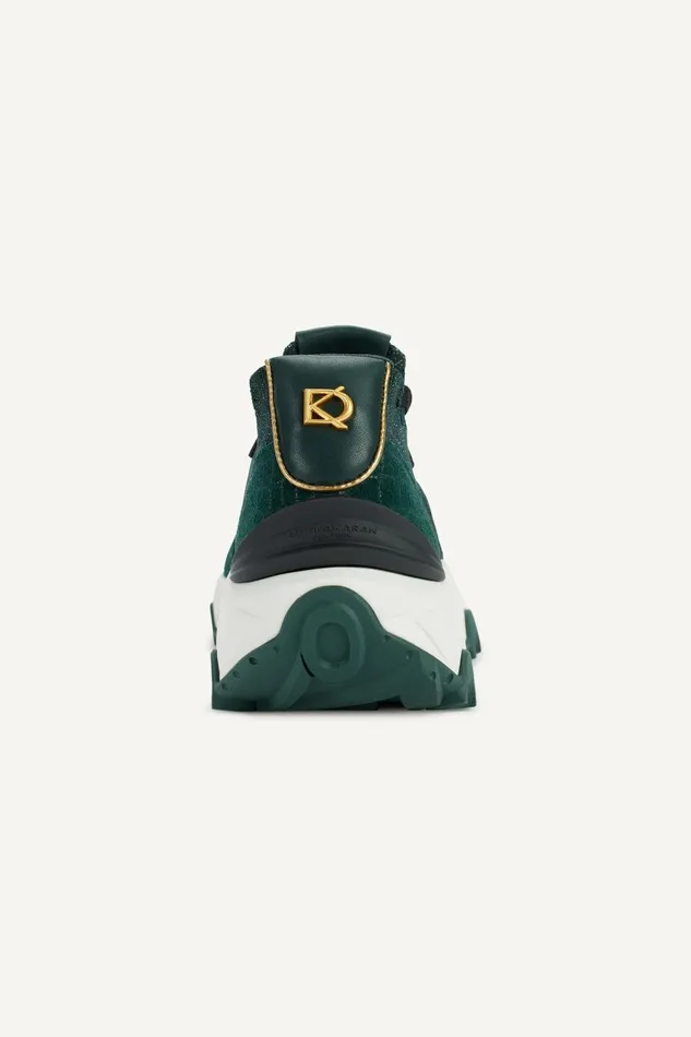 Women Donna Karan Sneakers BRANTLEY LACE UP WEDGE SNEAKER Forest Green