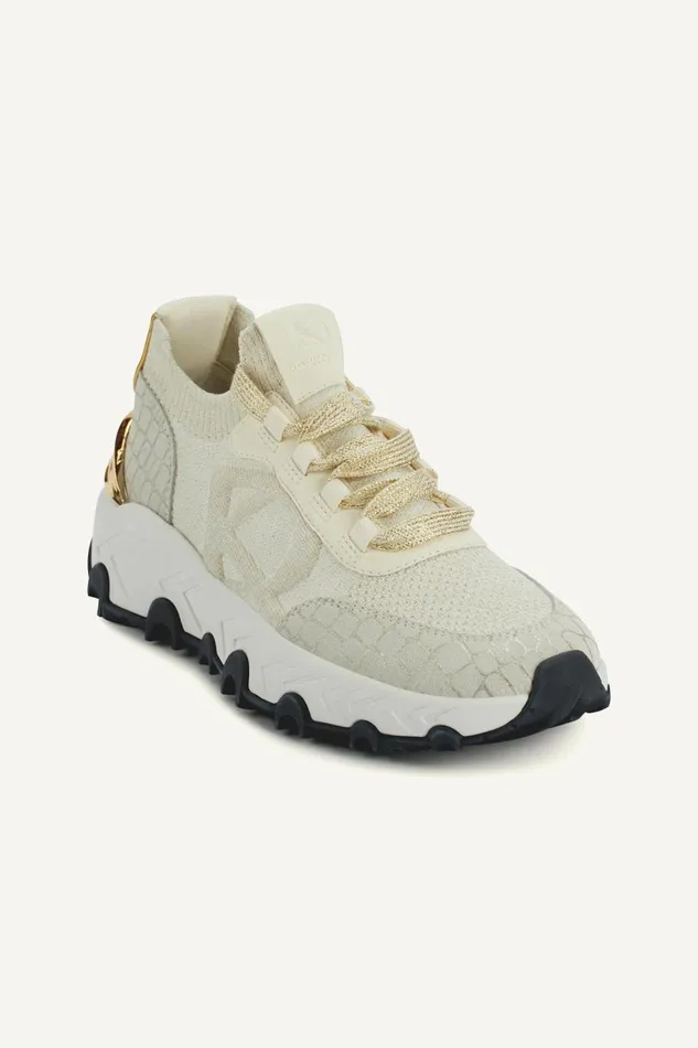 Women Donna Karan Sneakers BRANTLEY LACE UP WEDGE SNEAKER Ivory