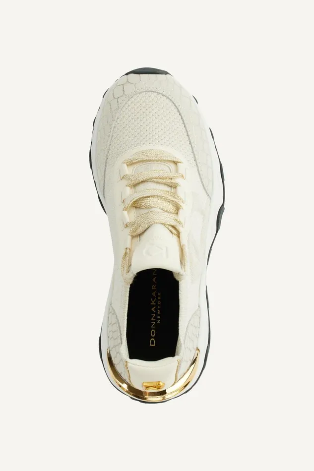Women Donna Karan Sneakers BRANTLEY LACE UP WEDGE SNEAKER Ivory
