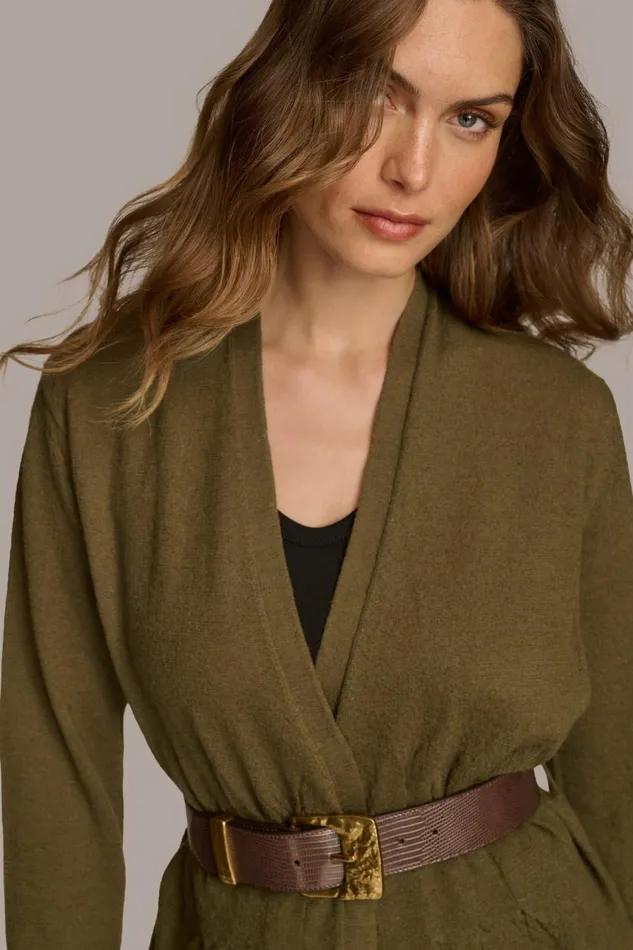 Women Donna Karan Sweaters And Tops BELTED SWEATER Beech