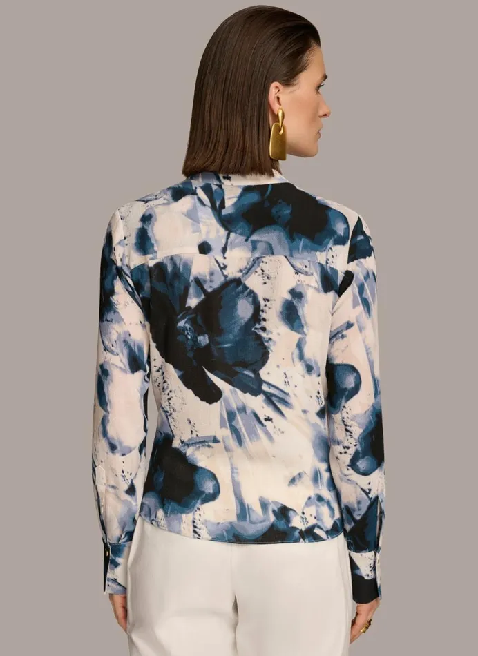 Women Donna Karan Sweaters And Tops FAUX WRAP BLOUSE Tidecream