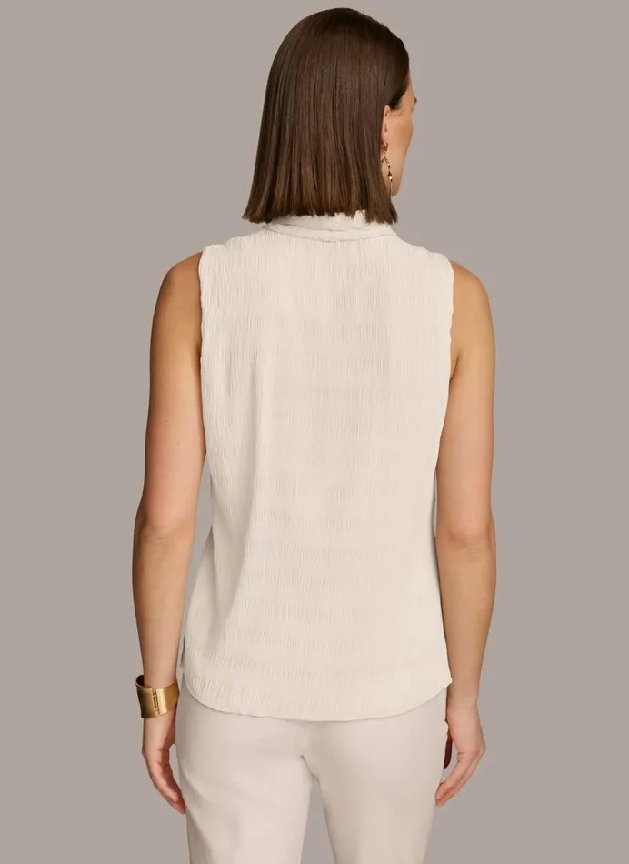 Women Donna Karan Sweaters And Tops FAUX WRAP PEPLUM TOP Cream