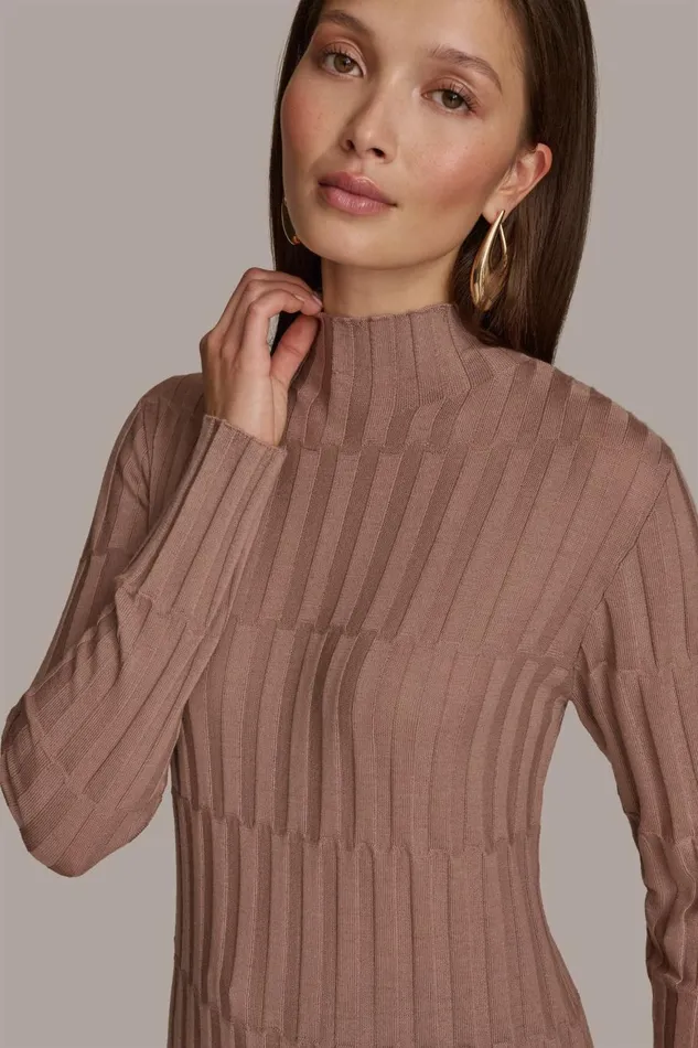 Women Donna Karan Sweaters And Tops MERINO WOOL SWEATER Mink