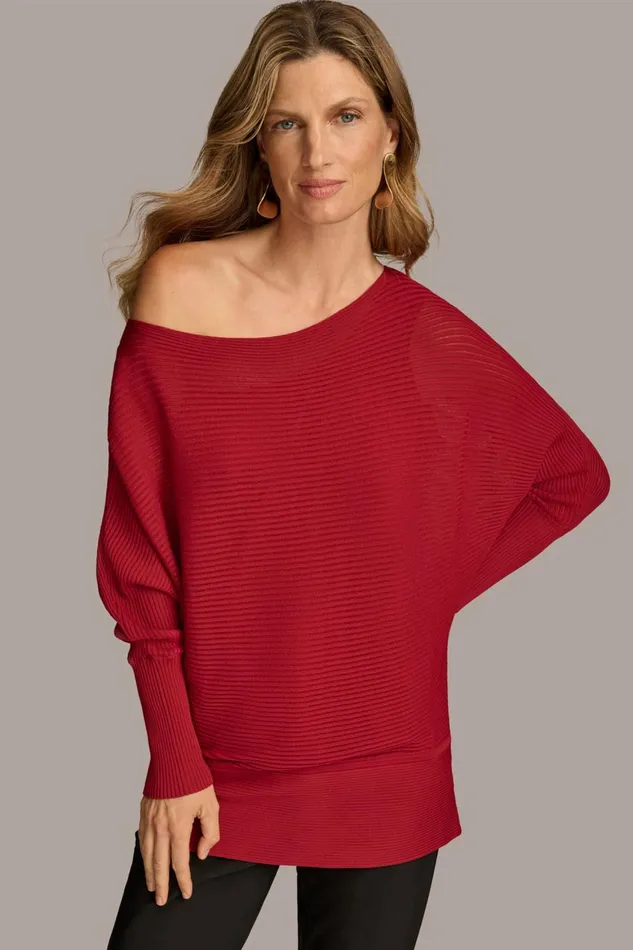 Women Donna Karan Sweaters And Tops OVERSIZED SWEATER Metropolitan Red