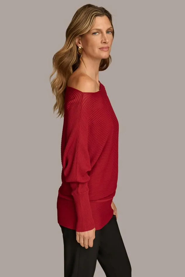 Women Donna Karan Sweaters And Tops OVERSIZED SWEATER Metropolitan Red