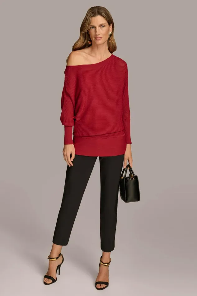 Women Donna Karan Sweaters And Tops OVERSIZED SWEATER Metropolitan Red