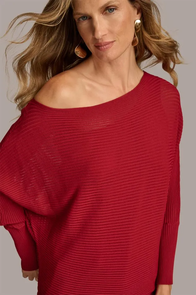 Women Donna Karan Sweaters And Tops OVERSIZED SWEATER Metropolitan Red