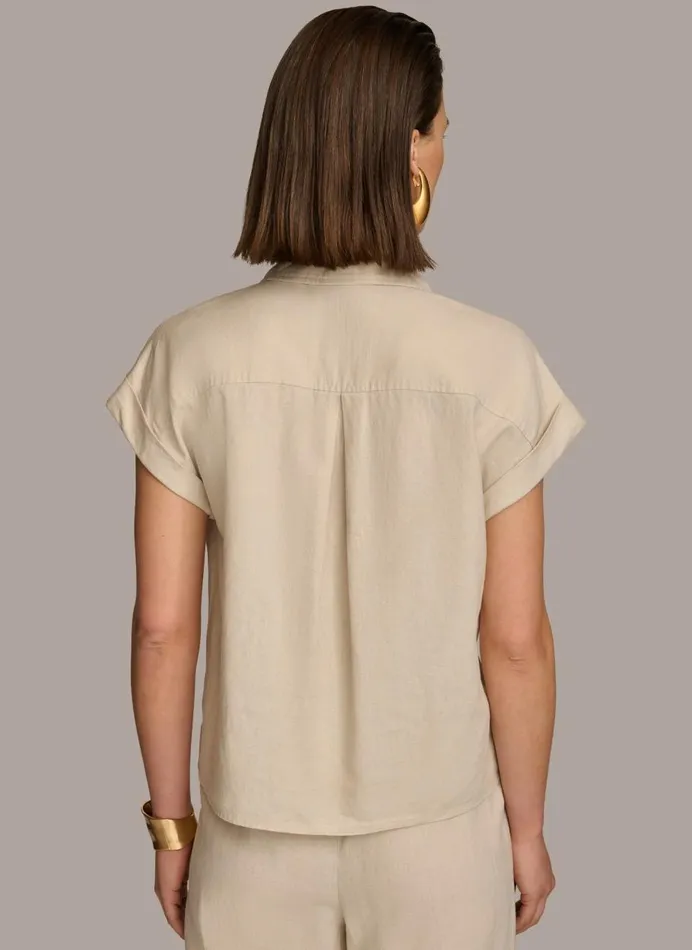 Women Donna Karan Sweaters And Tops UTILITY TOP Sand