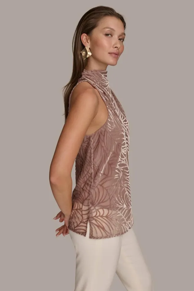 Women Donna Karan Sweaters And Tops VELVET BURNOUT TOP Mink