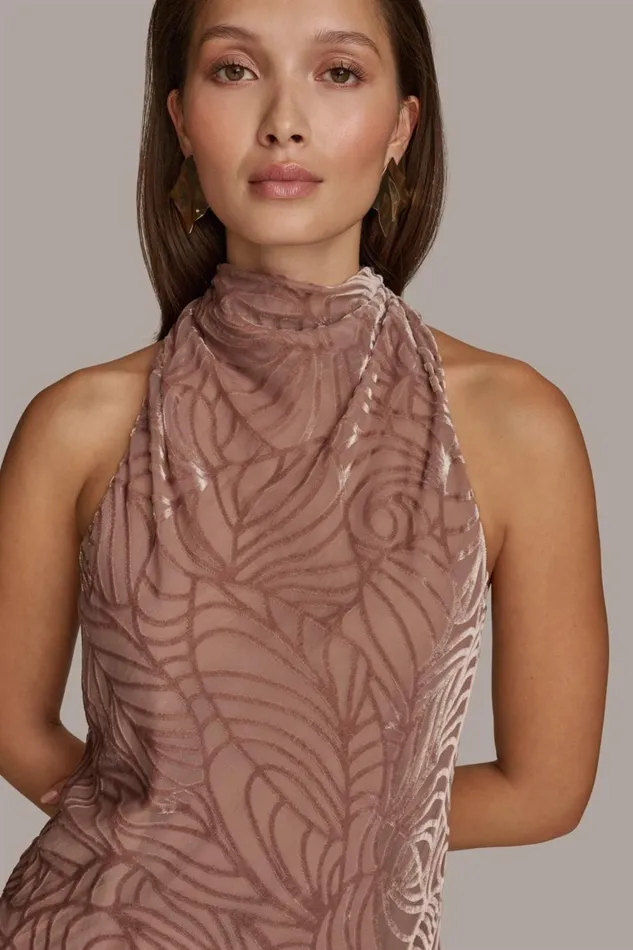 Women Donna Karan Sweaters And Tops VELVET BURNOUT TOP Mink
