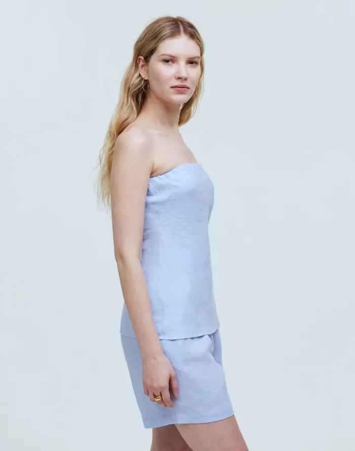 Women Donni Linen Tube Top Cloud Madewell Tops and Shirts