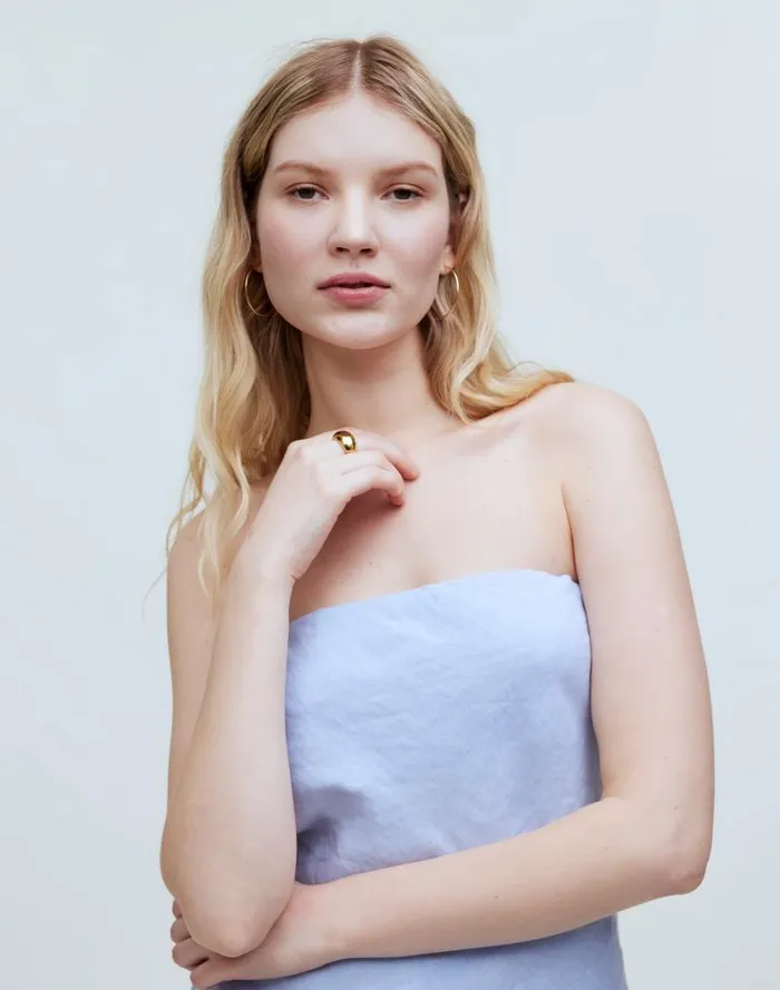Women Donni Linen Tube Top Cloud Madewell Tops and Shirts