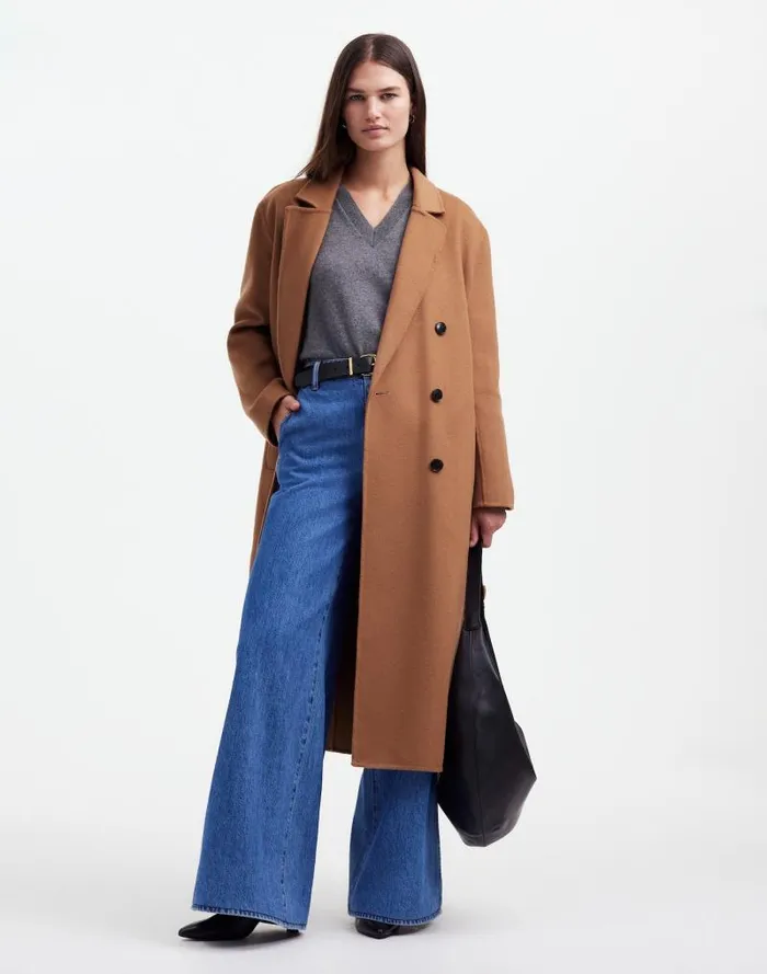 Women DoubleFaced Brushed Long Coat Rich Camel Madewell Coats Jackets