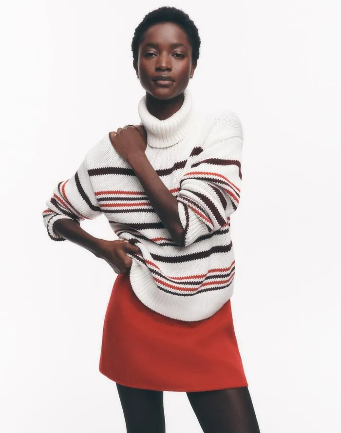 Women DoubleFaced Mini Skirt In Wool Blend Bright Cherry Madewell Skirts