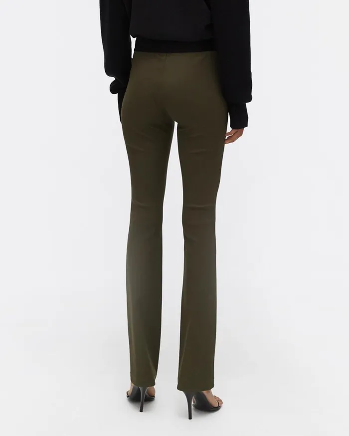 Women Double Needle Rib Flare Legging Sage Helmut Lang Pants