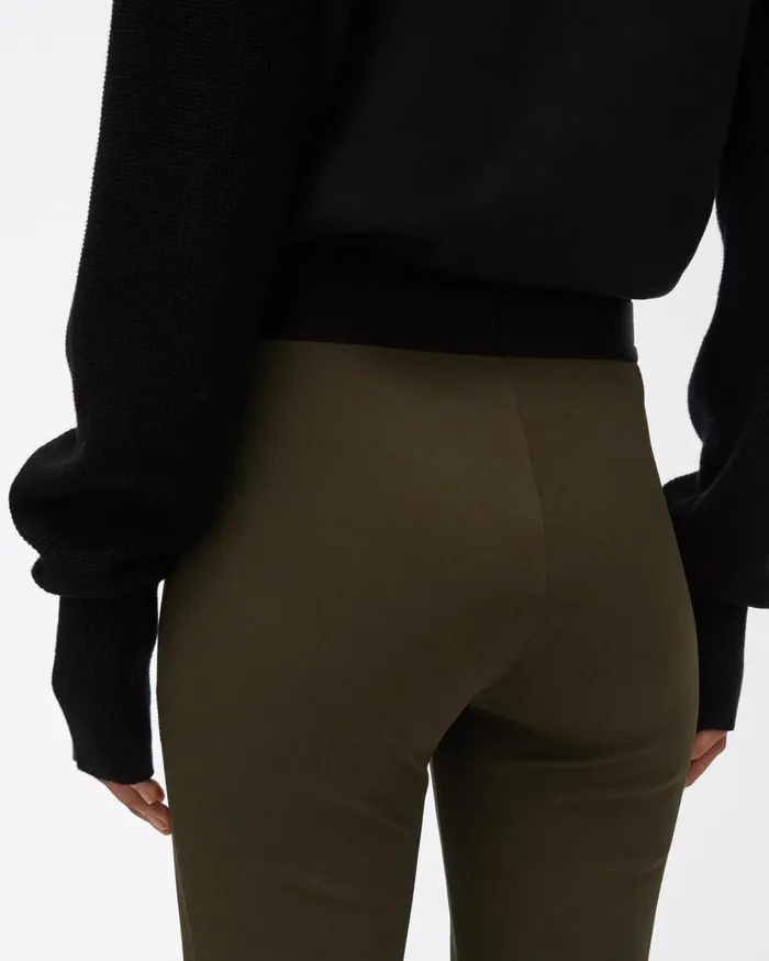 Women Double Needle Rib Flare Legging Sage Helmut Lang Pants