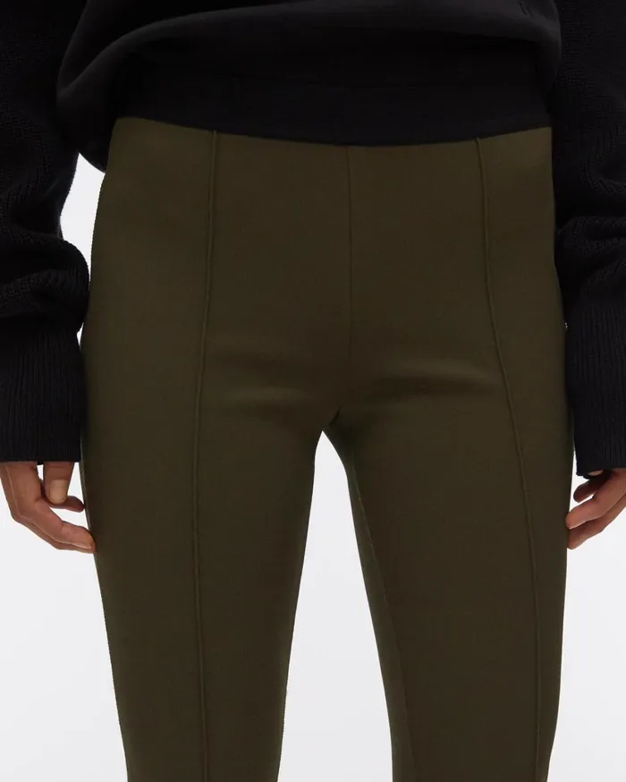 Women Double Needle Rib Flare Legging Sage Helmut Lang Pants