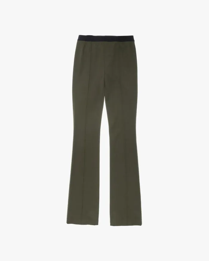 Women Double Needle Rib Flare Legging Sage Helmut Lang Pants