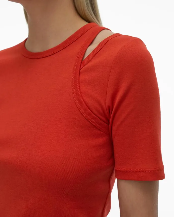 Women Double Rib Tee Set Flame Helmut Lang TShirts and Sweatshirts