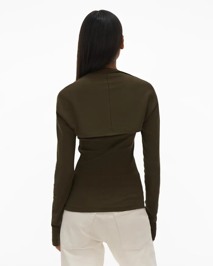 Women Double Rib Tee Set Light Sage Helmut Lang Tops