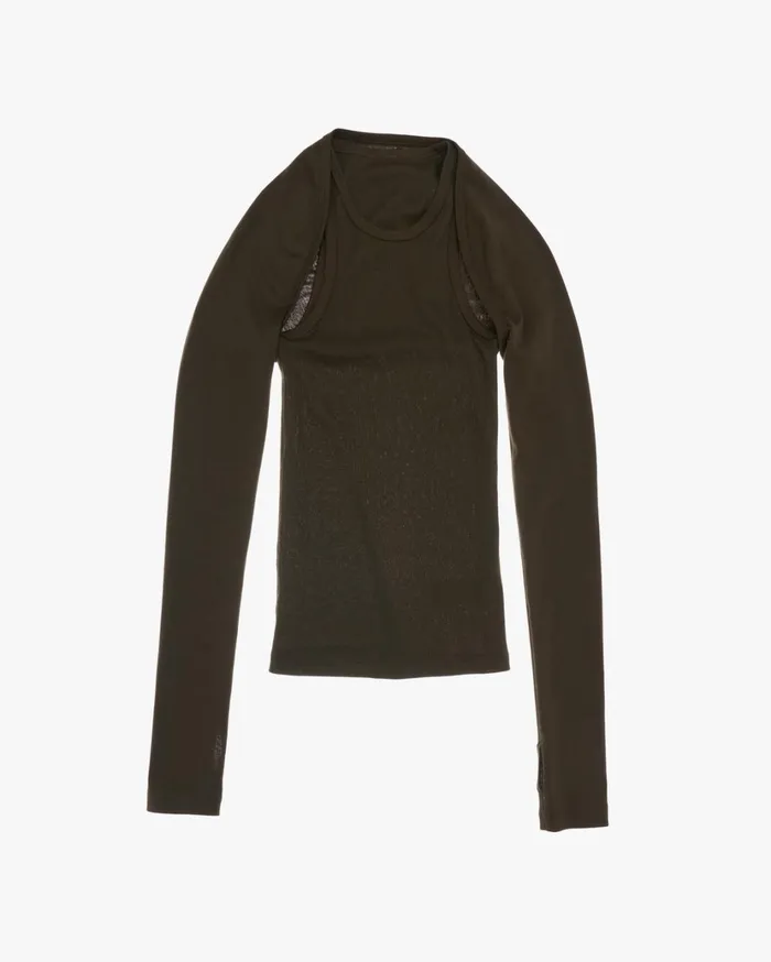 Women Double Rib Tee Set Light Sage Helmut Lang Tops
