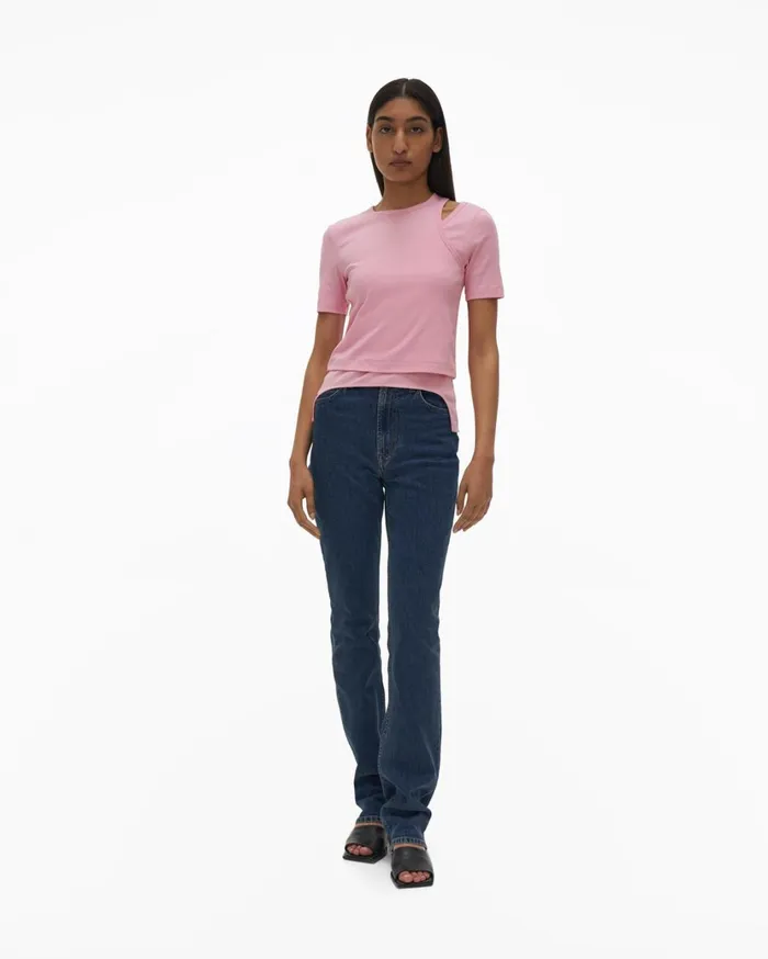 Women Double Rib Tee Set Orchid Helmut Lang TShirts and Sweatshirts